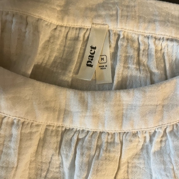 PACT womens organic cotton gauze tiered Cream & white Tank Top New without tags - Picture 3 of 8